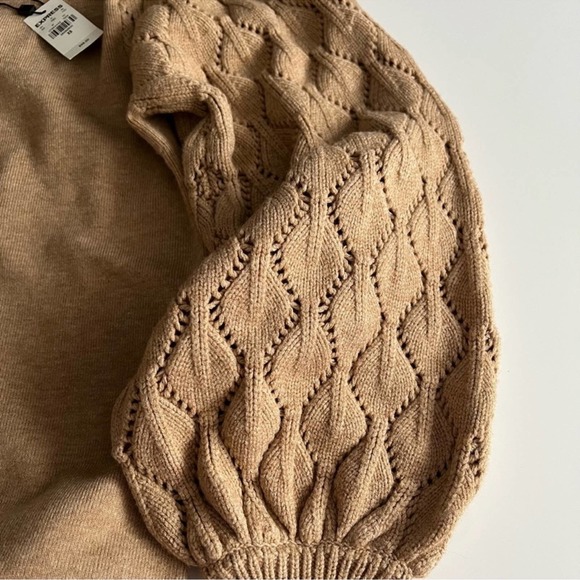 NWT Express sweater dress with balloon sleeves, tan, xs - Picture 10 of 10